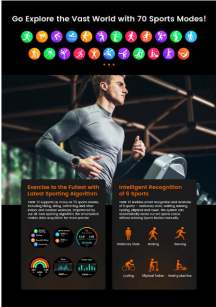 Tank T2 Ultra Smartwatch – AMOLED Scherm, AI Spraak