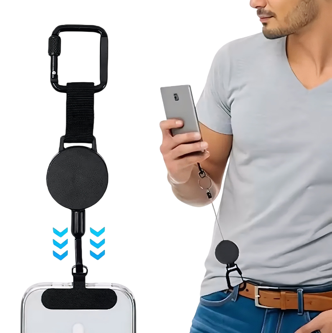 Retractable Anti-Theft Phone Holder – Secure Outdoor Lanyard