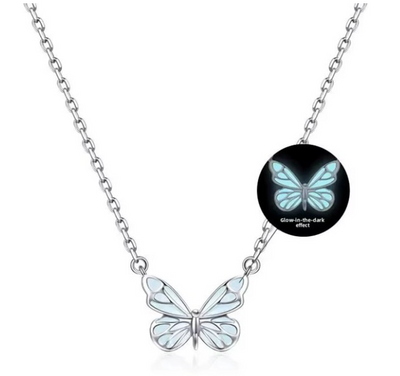 Luminous Butterfly Pendant Necklace for Women