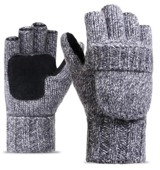 Unisex Fingerless Winter Gloves – Touchscreen Knit Mittens