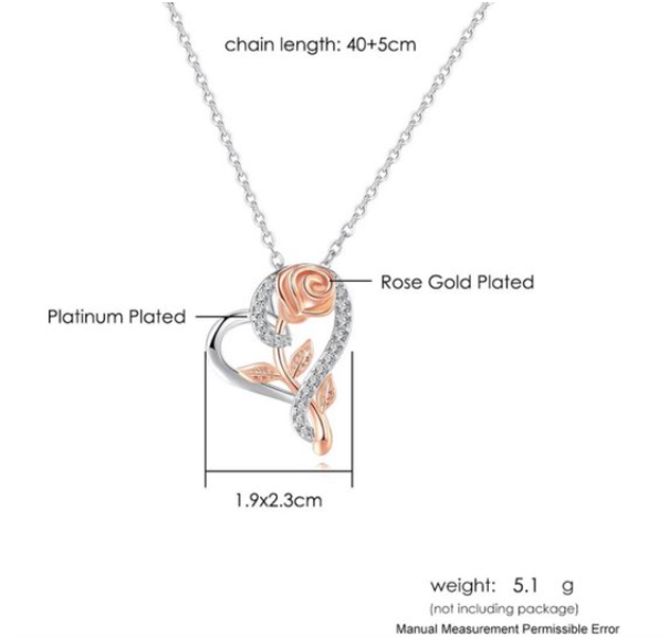 Coffret cadeau élégant en forme de cœur avec collier de roses de luxe
