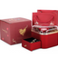 Elegante rode romantische geschenkdoos met luxe rozenketting.