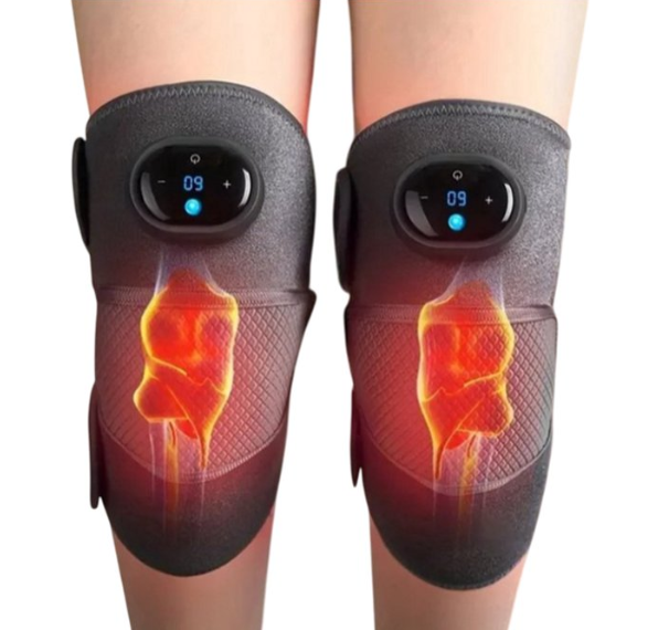 Bandage de massage vibrant chauffant 3 en 1 – Soulagement des genoux