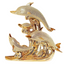 Golden Crystal Dolphin Figurine – Ceramic Decorative Sculpture