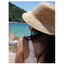 Chapeau de soleil en raphia pour femme – Plage en paille fait main
