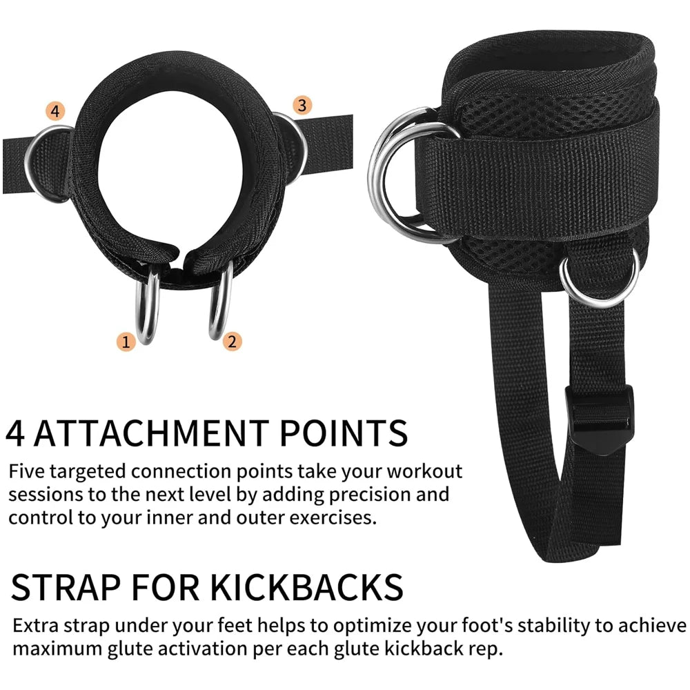 D-Ring Ankle Strap – Adjustable Gym & Cable Attachment