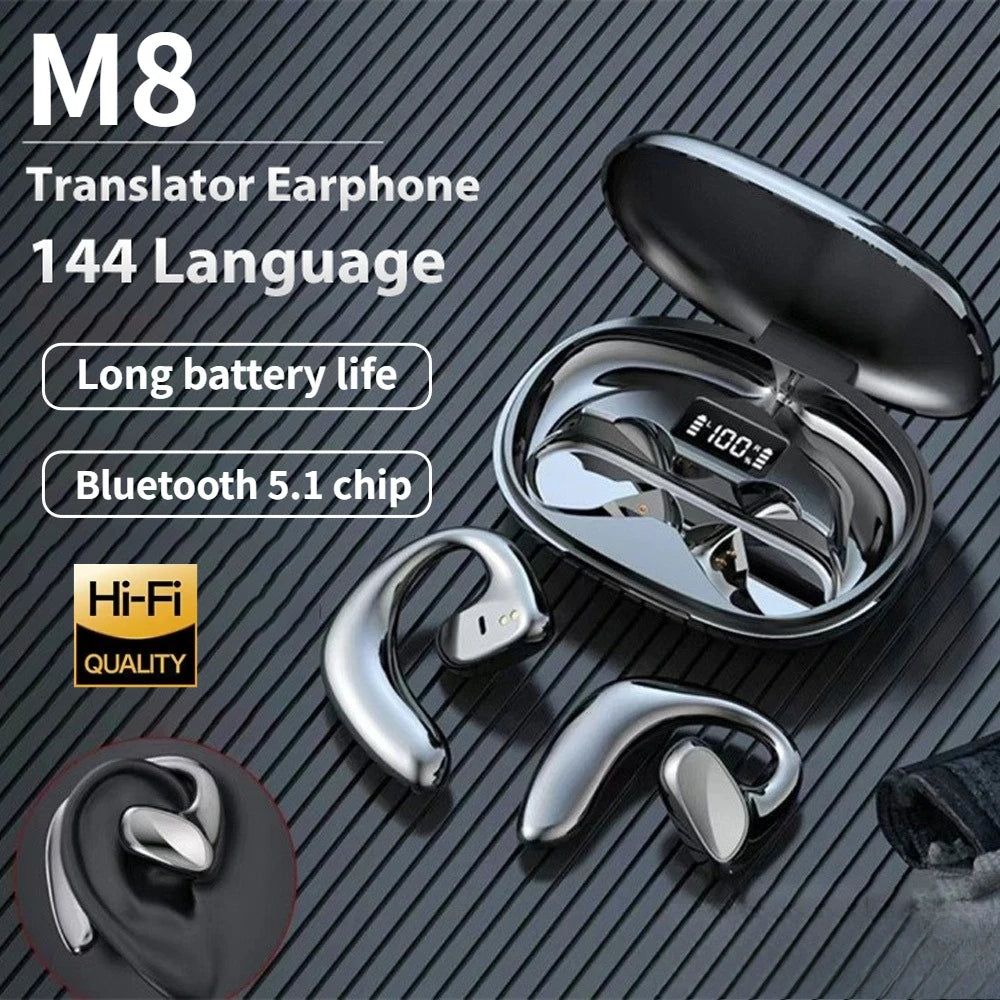 Wireless Translator Earbuds – 144 Languages, Bluetooth 5.1