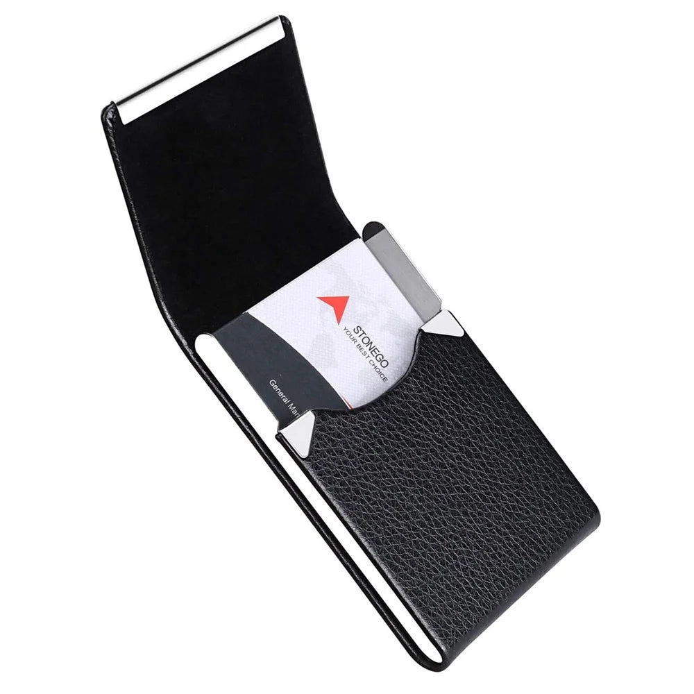 Slim PU Leather Business Card Holder – Magnetic Closure