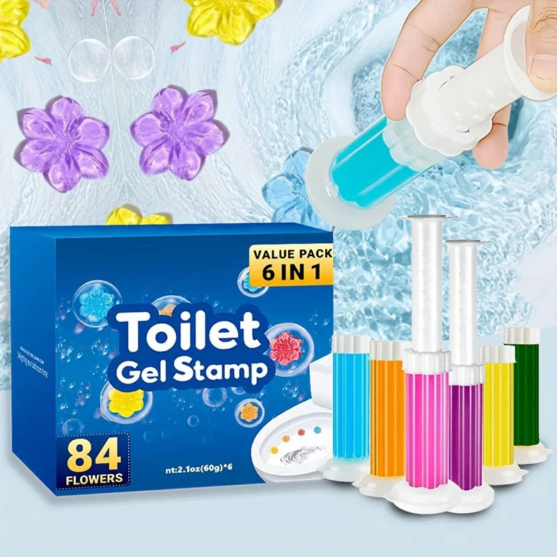 6PCS Floral Toilet Cleaning Gel – Long-Lasting Deodorizer