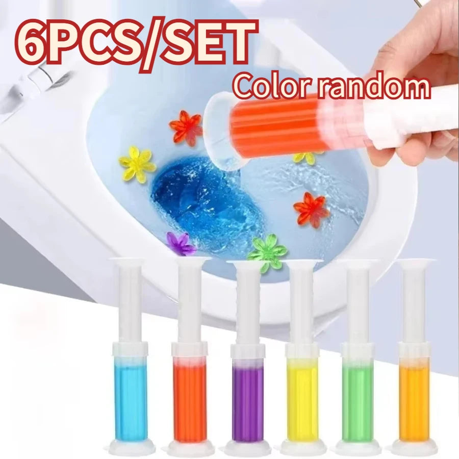Lot de 6 gels nettoyants pour toilettes au parfum floral – Désinfectant et désodorisant