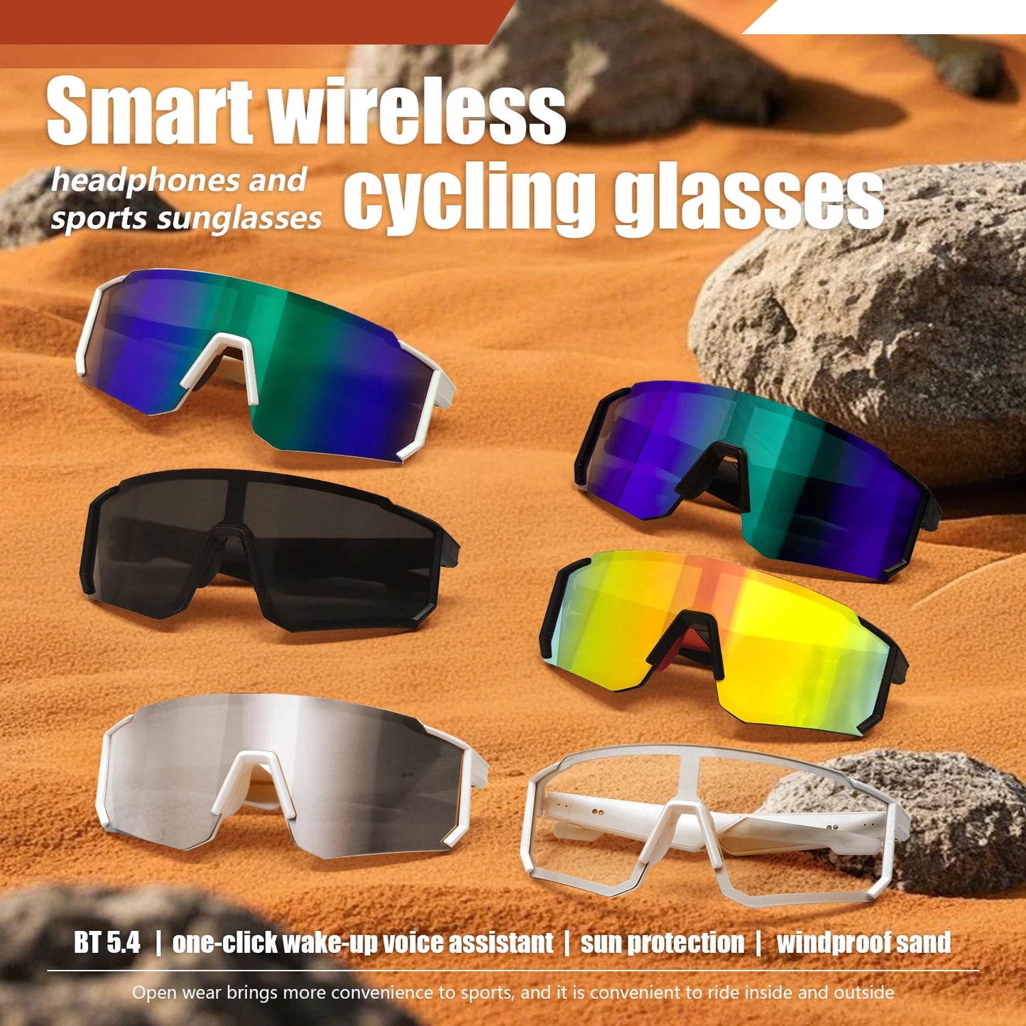 Smart Bluetooth V5.4 Cycling Sunglasses – Music & Calls