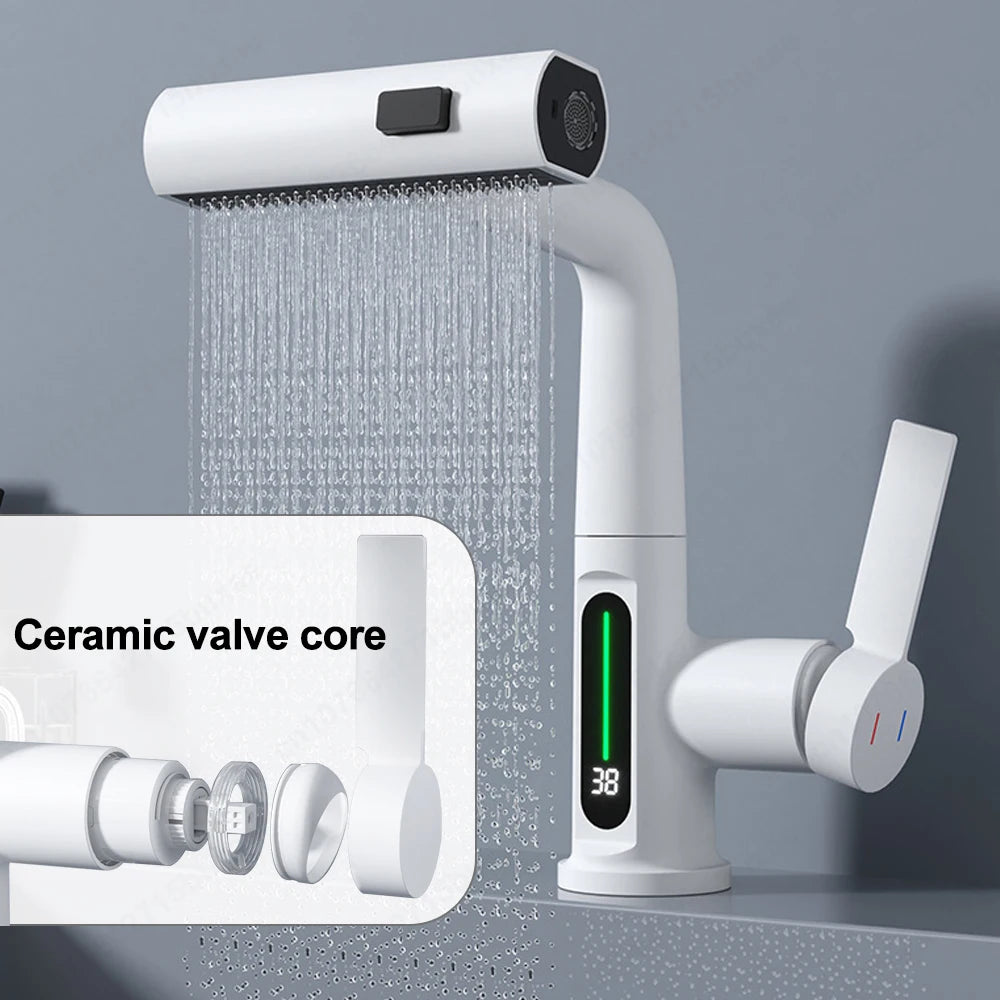 Luxe digitale temperatuurkraan – uittrekbare warm- en koudwatermengkraan