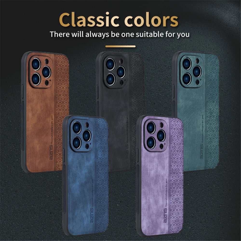 Leren iPhone-hoes – Schokbestendige luxe zakelijke hoes
