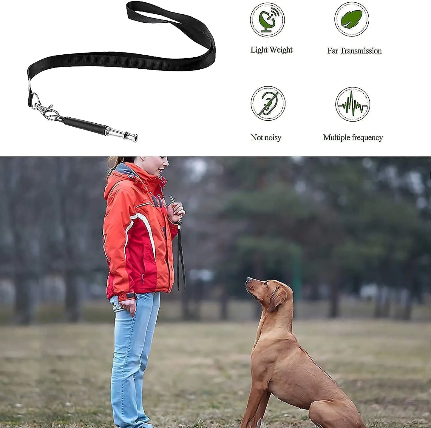 Sifflet et clicker professionnels pour chiens – Signaux ultrasoniques de dressage et d'apaisement