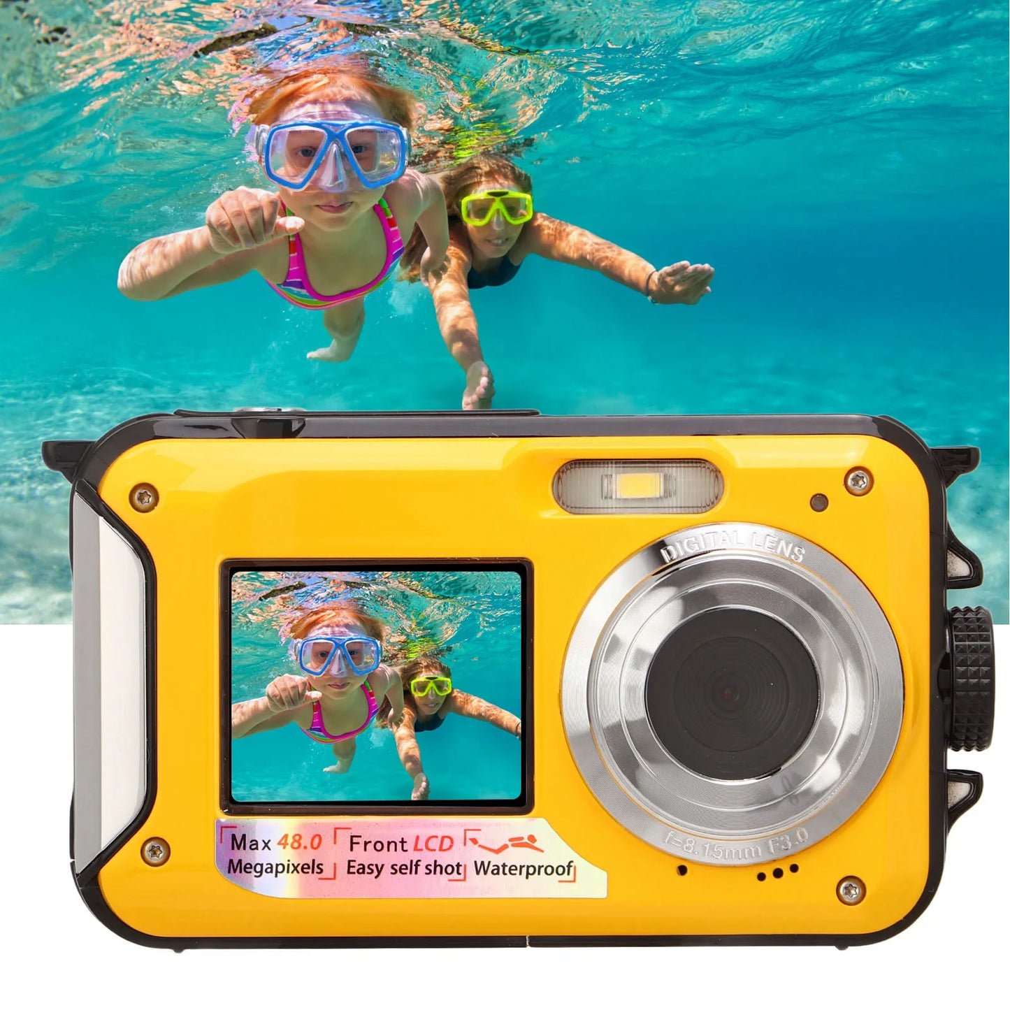 Waterproof Camera – 2.7K Video & HD Photo, 10ft Underwater