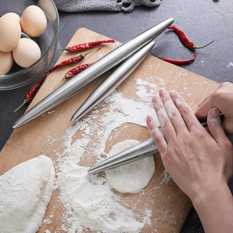30cm Stainless Steel Rolling Pin – Non-Stick Baking Tool