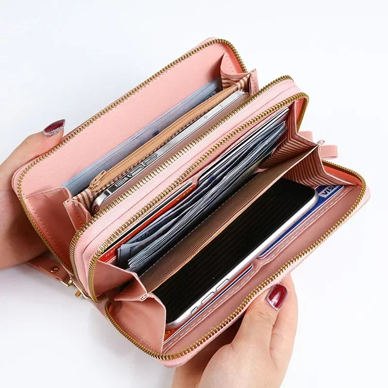 Luxury Wallet – Long Zipper Purse for Money, Cards & Coins