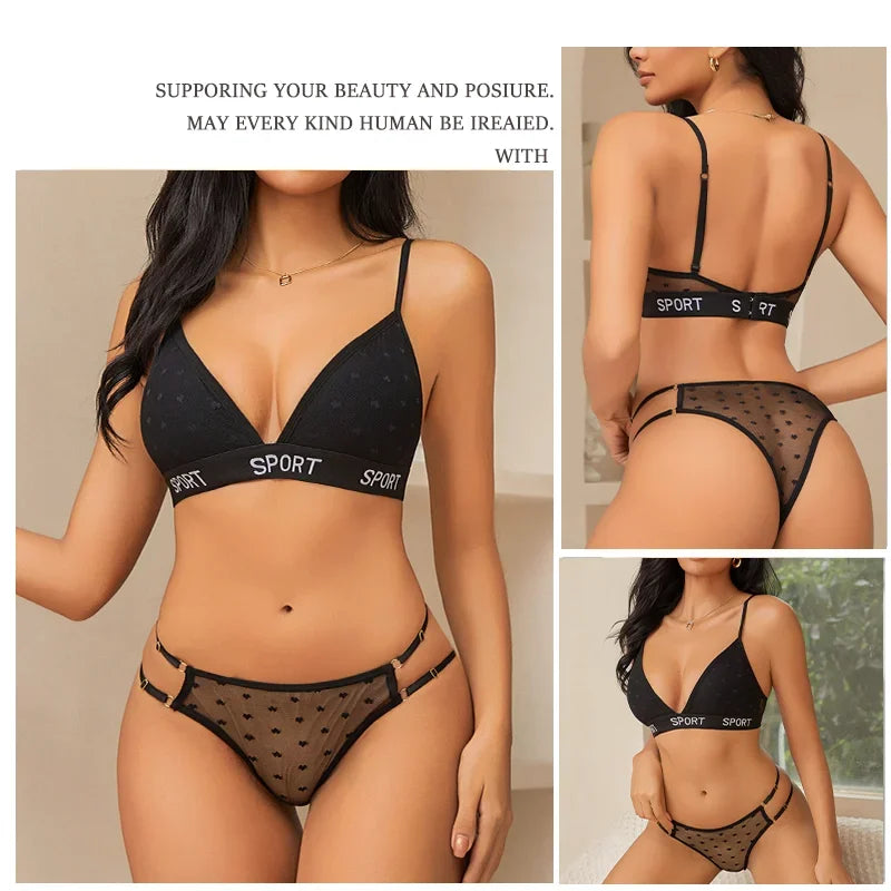 Ensemble soutien-gorge et culotte en dentelle sexy – Lingerie érotique pour femmes