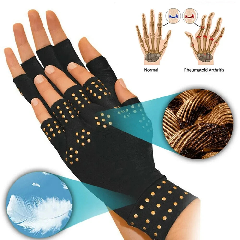 Vingerloze handschoenen met magnetische therapie – compressieondersteuning