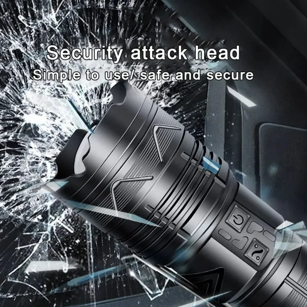 LED Flashlight – 3000m Tactical Zoomable Rechargeable Torch