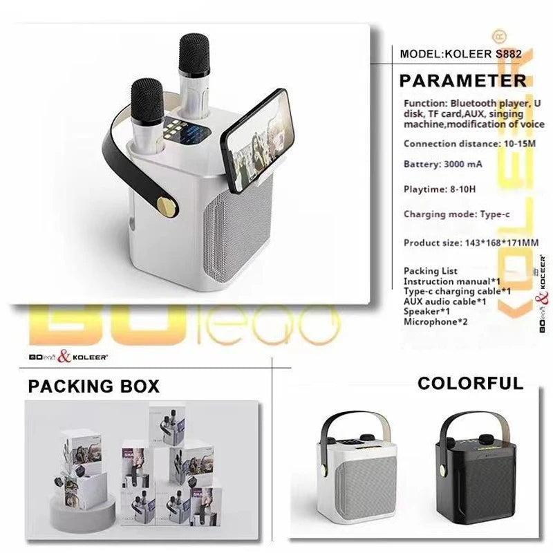 Portable High-Power Bluetooth Speaker – Karaoke