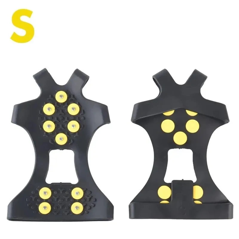 2-Pack Anti-Slip Shoe Grips with Steel Spikes for Snow & Ice