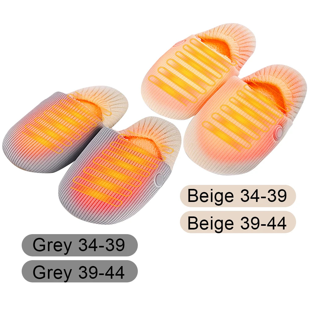 USB Electric Heated Slippers – Plush Warm Foot Warmer for Winter