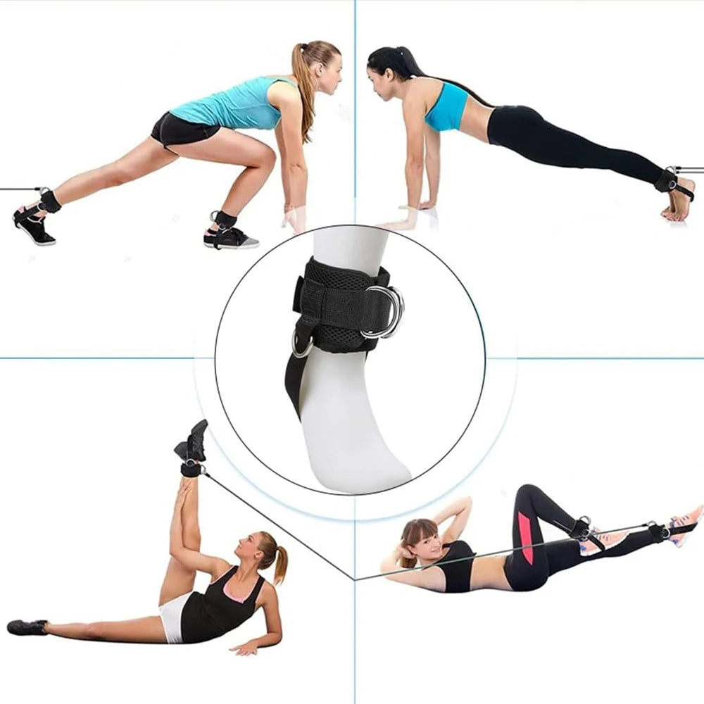 D-Ring Ankle Strap – Adjustable Gym & Cable Attachment