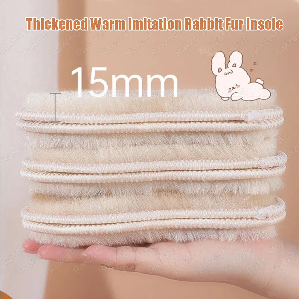 Semelles chauffantes pour enfants – Semelles chaudes d'hiver avec fausse fourrure