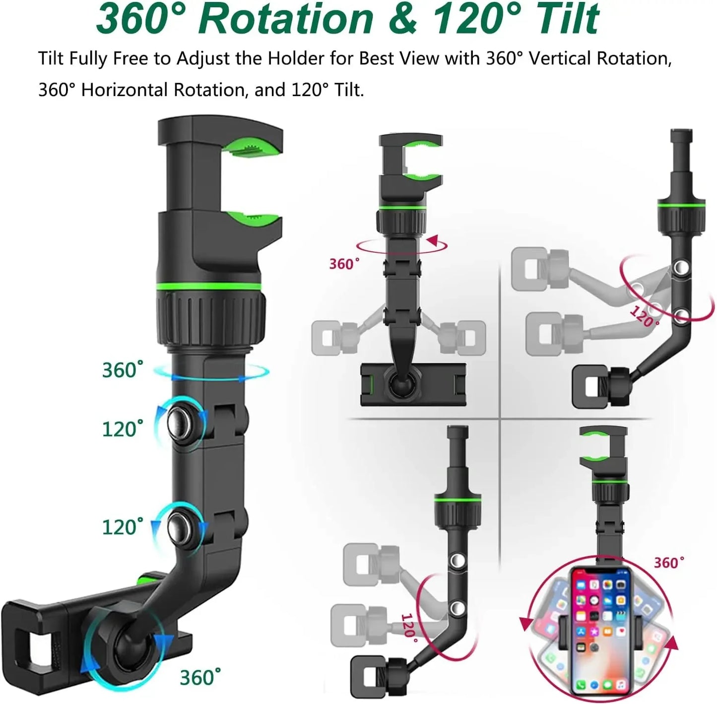 360° Rotating Car Phone Mount – Smartphone Holder