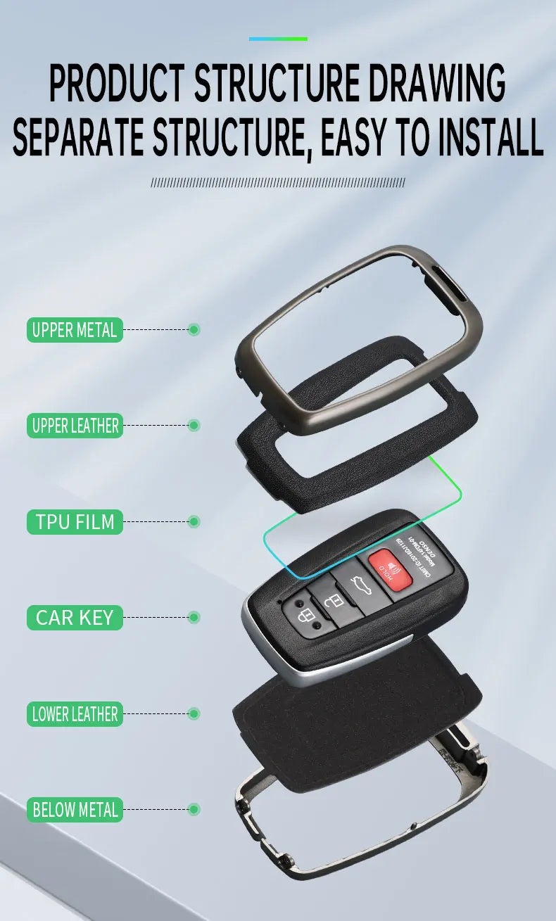 Toyota Key Cover – Luxury Zinc Alloy & Leather Case