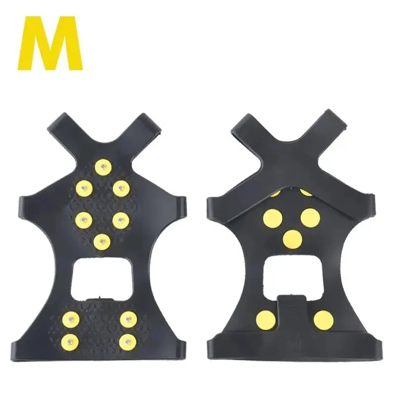 2-Pack Anti-Slip Shoe Grips with Steel Spikes for Snow & Ice