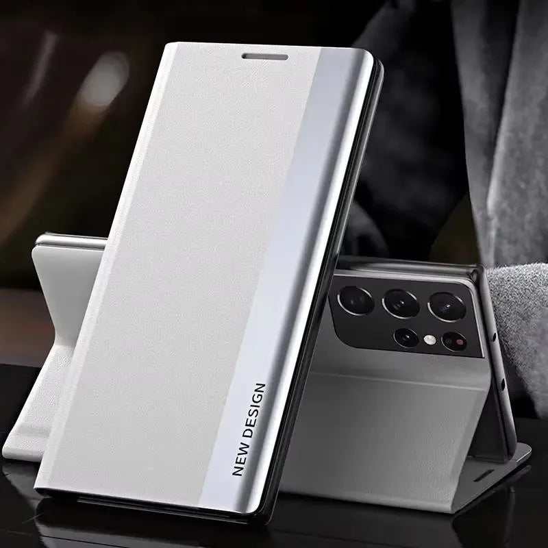 Premium Leather Flip Phone Case for Samsung Galaxy