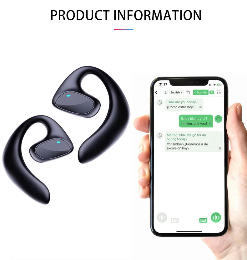 Wireless Translator Earbuds – 144 Languages, Bluetooth 5.1