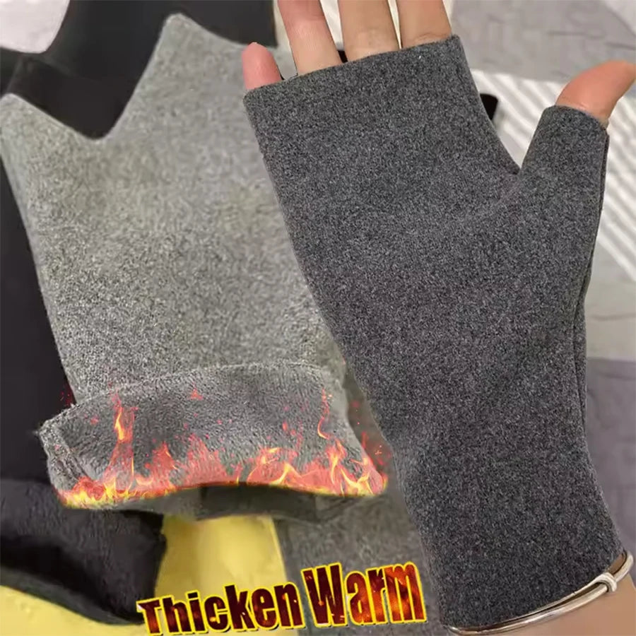 Warm Half-Finger Gloves Autumn & Winter German Velvet