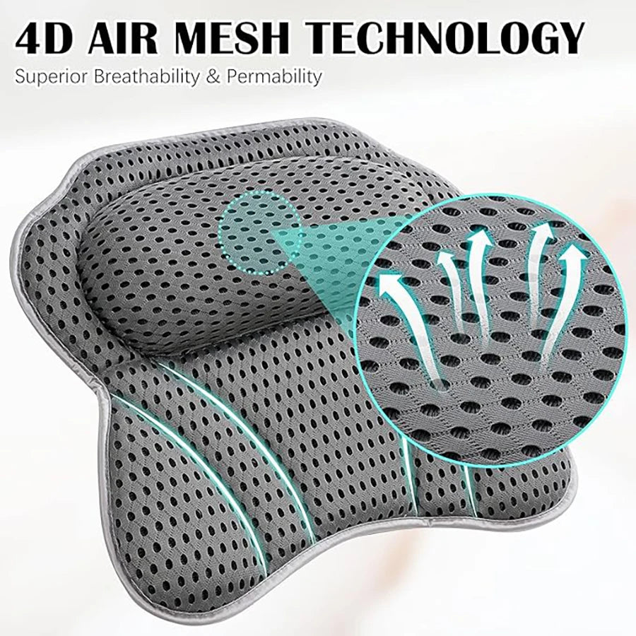 3D Mesh Bath Pillow – Ultra-Soft Neck & Back Support