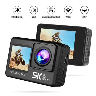 5K Action Camera – 4K 60FPS, 2" Touchscreen, 170° Wide