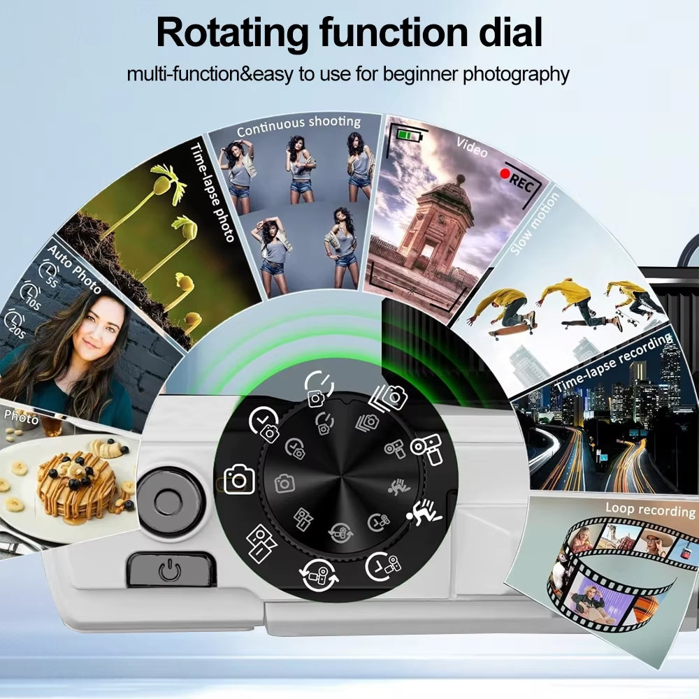 4K Vlogging Camera AC600 – 64MP, 18X Zoom, Flip Screen