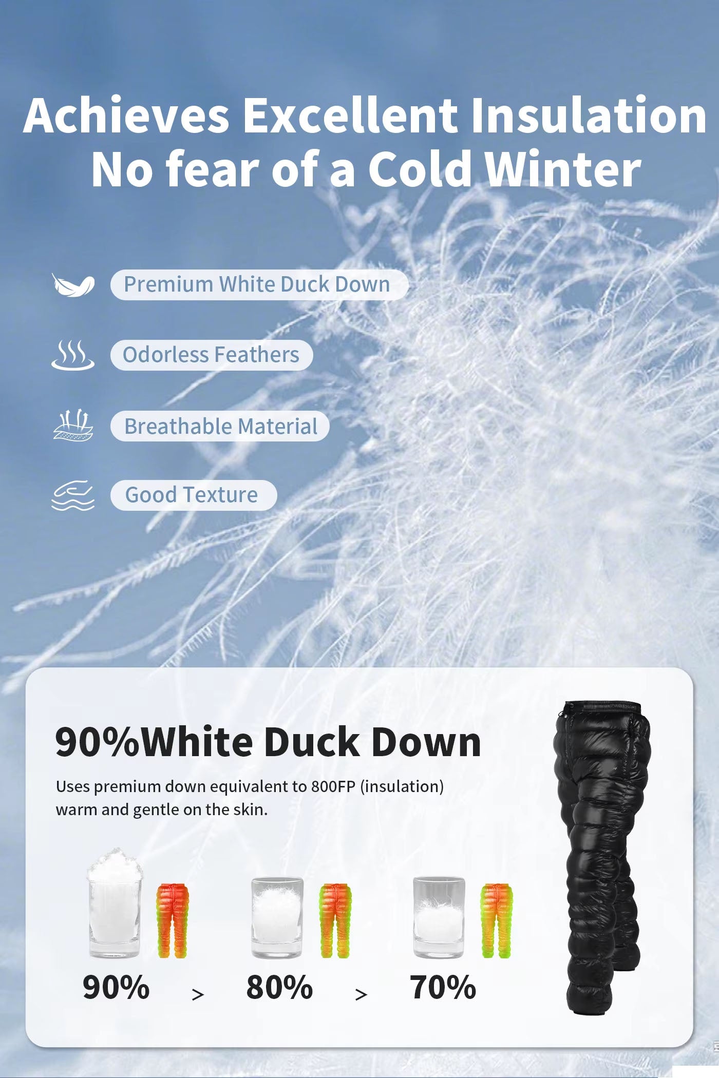 Ultralight Down Pants – Warm, Waterproof Winter Trousers
