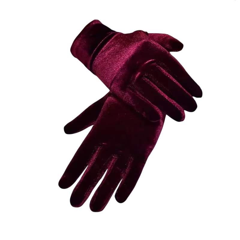 Elegant Women’s Velvet Gloves – Short Opera Style