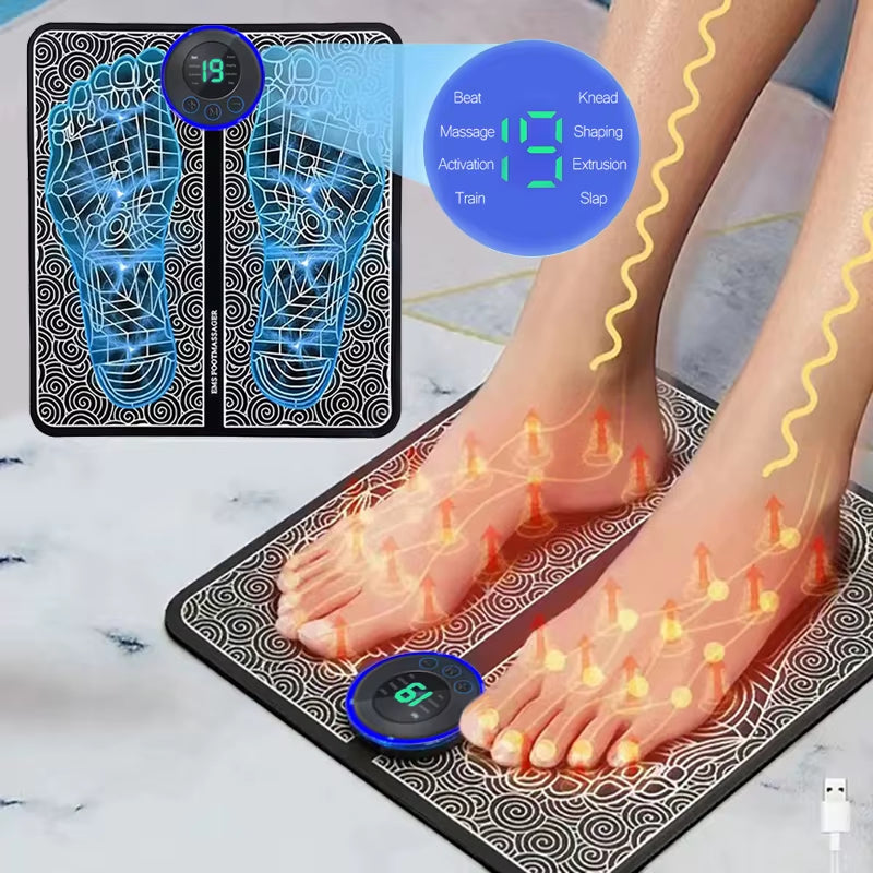 Rechargeable Foot Massage Pad – EMS Mat for Relaxation & Muscle