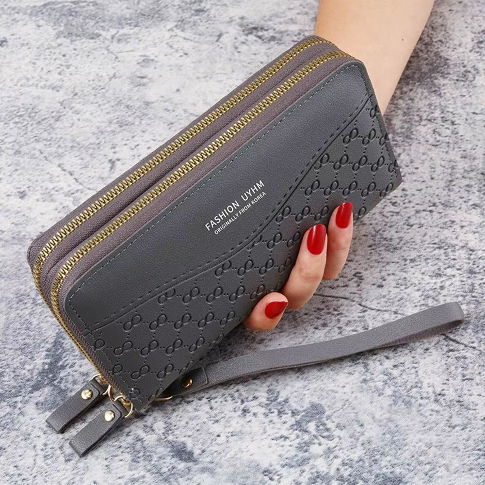 Luxury Wallet – Long Zipper Purse for Money, Cards & Coins