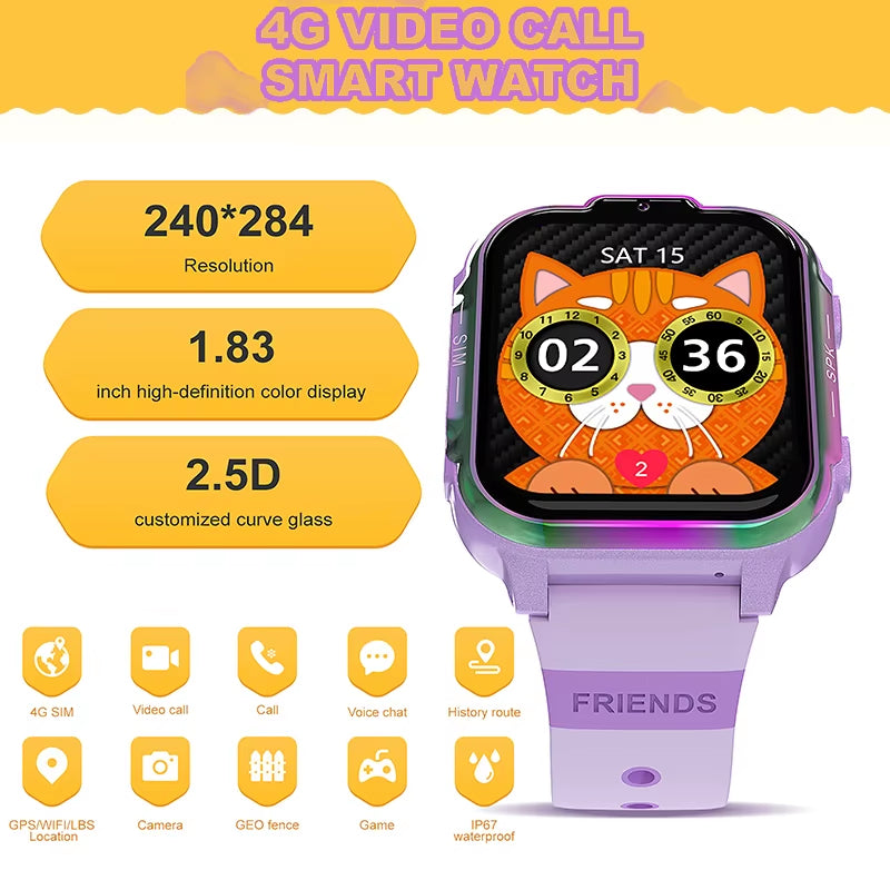 GPS Kinder Smartwatch – 4G, Video-oproep & SOS