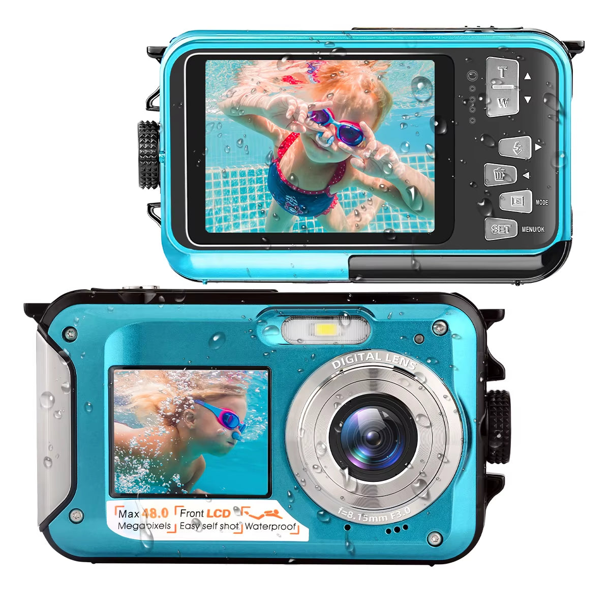 Waterproof Camera – 2.7K Video & HD Photo, 10ft Underwater