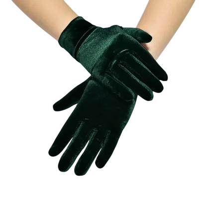 Elegant Women’s Velvet Gloves – Short Opera Style