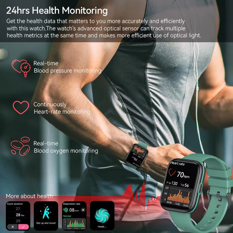 NFC Smartwatch – Spraakassistent, Bluetooth Bellen & Sport
