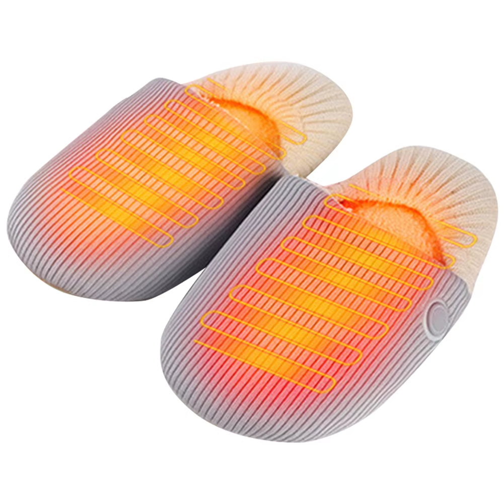 USB Electric Heated Slippers – Plush Warm Foot Warmer for Winter