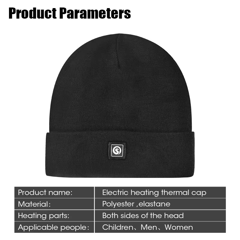 Electric Heated Beanie Hat – Warm Fleece Cap
