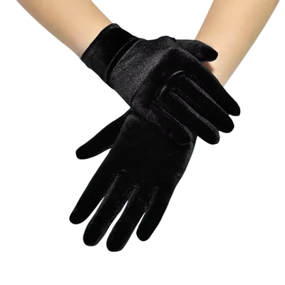 Elegant Women’s Velvet Gloves – Short Opera Style