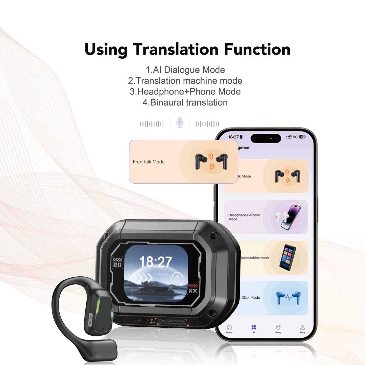 XP6 Wireless Translator Earphones – Ai Headset with DIY Equalizer